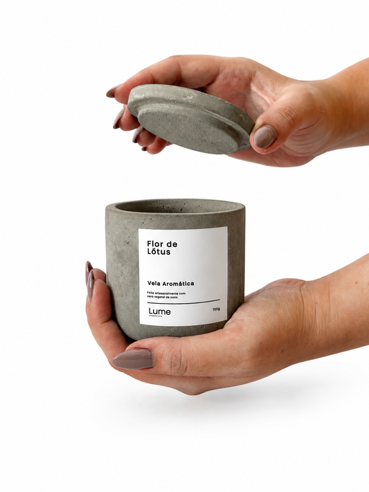 Vela Aromática de Concreto - Flor de Lótus