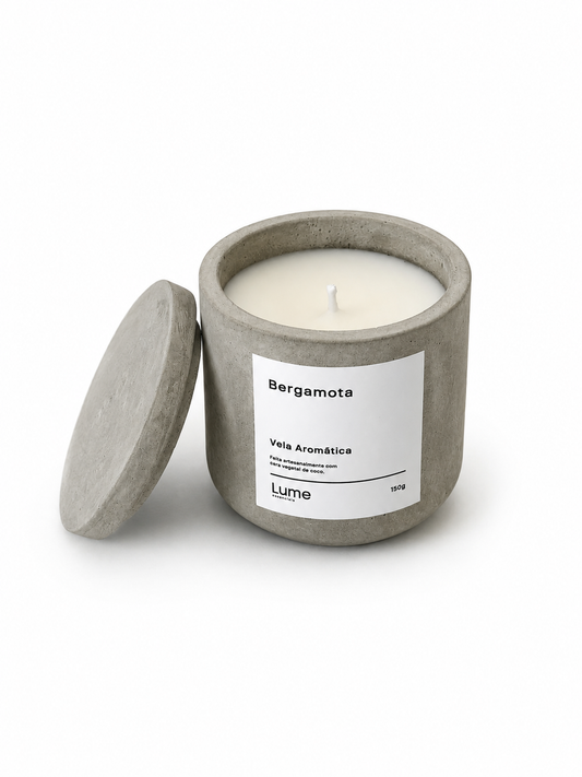 Vela Aromática de Concreto - Bergamota