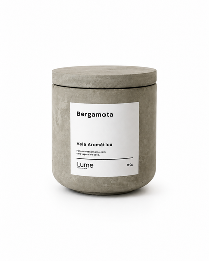 Vela Aromática de Concreto - Bergamota