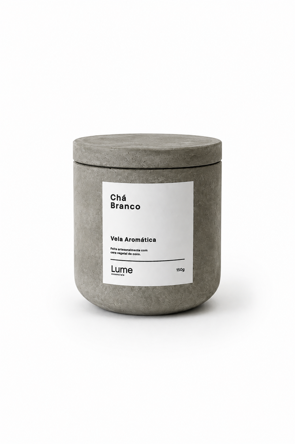 Vela Aromática de Concreto - Chá Branco