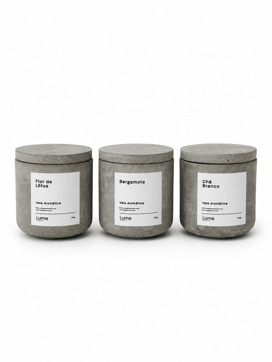 Kit Tri - Vela Aromática de Concreto